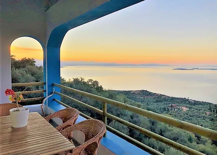 House Tanna Of Villa Intaba Spectacular Sea Views Corfiot Riviera Spartilas Corfu Island Greece Close To Ipsos Beach